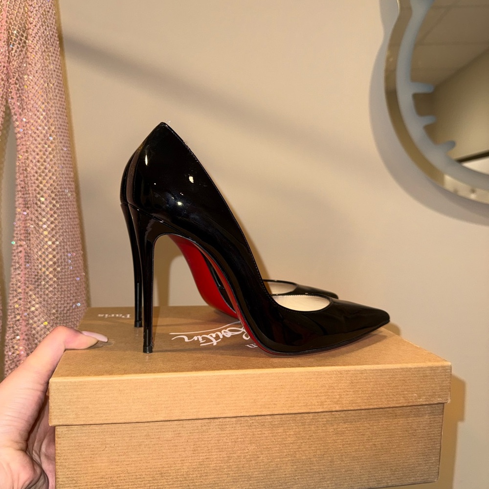 Christian Louboutin Black Patent Stiletto Pumps IRIZA 100mm